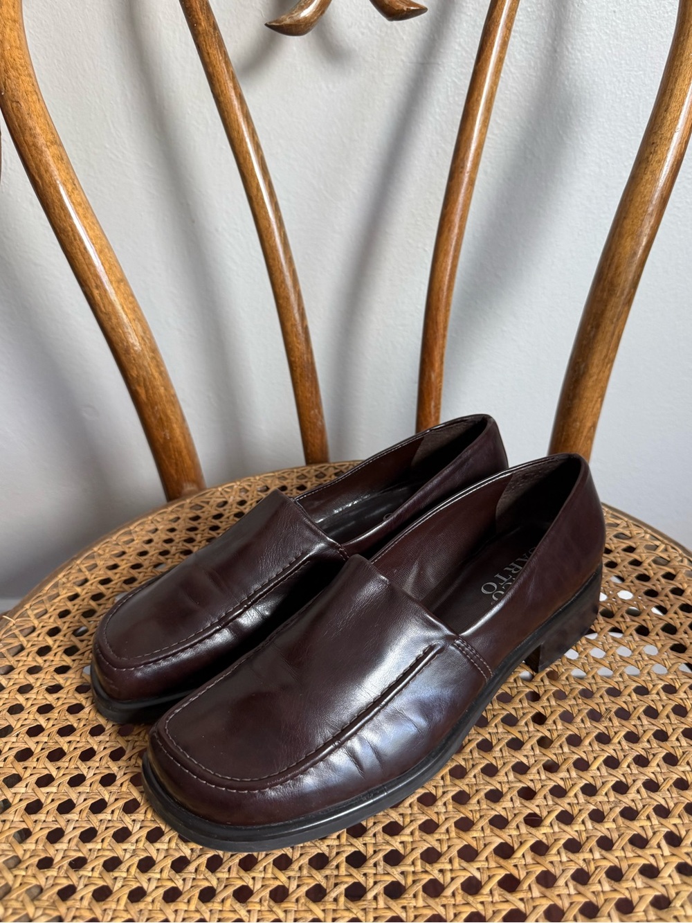 Franco Sarto Bocca Loafer Brown Leather Slip On Shoes Women’s Size 10